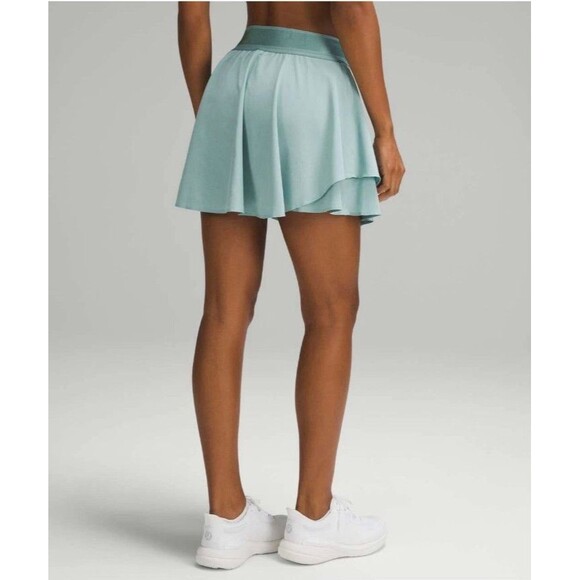 Lululemon Court Rival Skort Sz 2 Blue Green Lined - Picture 6 of 10